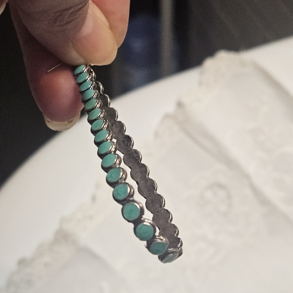 FABULOUS 3" STERLING AND SLEEPING BEAUTY TURQUOISE. - Picture 10 of 10